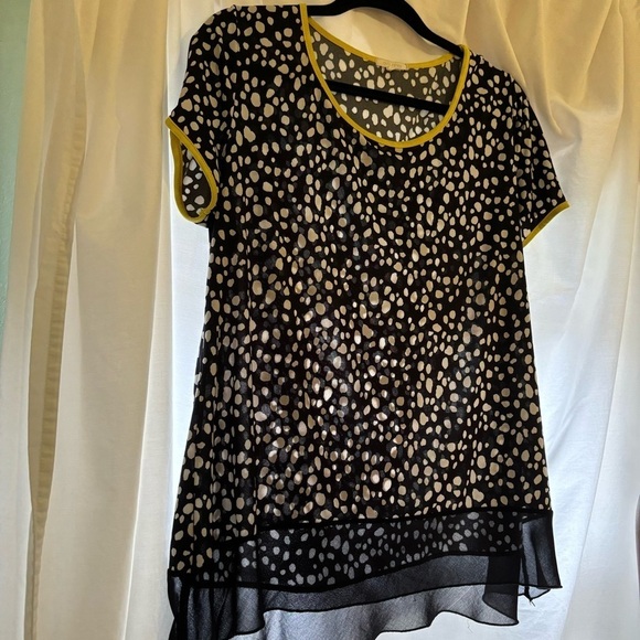 AVA JAMES Black and White Polka Dot Blouse - Picture 6 of 6